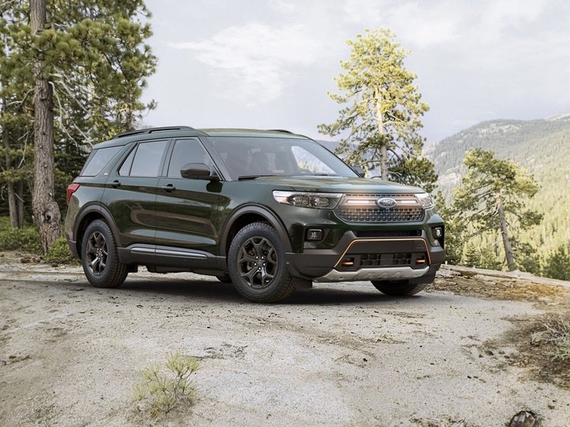 Ford Explorer parked on mountain trail